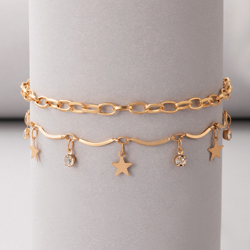 Tocona 2db/szett Pretty Butterfly Anklets New Fashion Alloy Fém Állítható láblánc Női Férfi Nyári Ékszer 18043