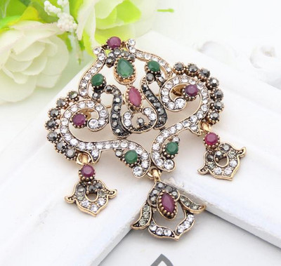 Sunspicems Algeria Maroc Broșă pentru femei de culoare aurie Broșă de nuntă etnică Bijuterii Caftan Hijab Broșe cu flori Corsaj Cadouri