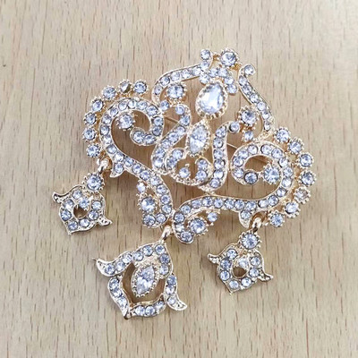 Sunspicems Algeria Maroc Broșă pentru femei de culoare aurie Broșă de nuntă etnică Bijuterii Caftan Hijab Broșe cu flori Corsaj Cadouri