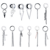 ZS 5-20mm dopuri pentru tunelul urechii din oțel inoxidabil 2 buc. Pandantive cu ciucuri în cruce, expansiune pentru urechi, bijuterii pentru piercing în corp pentru femei