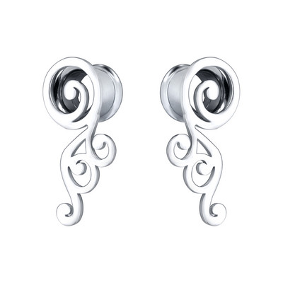 ZS 5-20mm dopuri pentru tunelul urechii din oțel inoxidabil 2 buc. Pandantive cu ciucuri în cruce, expansiune pentru urechi, bijuterii pentru piercing în corp pentru femei