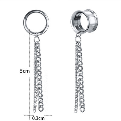 ZS 5-20mm dopuri pentru tunelul urechii din oțel inoxidabil 2 buc. Pandantive cu ciucuri în cruce, expansiune pentru urechi, bijuterii pentru piercing în corp pentru femei