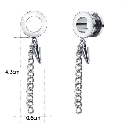 ZS 5-20mm dopuri pentru tunelul urechii din oțel inoxidabil 2 buc. Pandantive cu ciucuri în cruce, expansiune pentru urechi, bijuterii pentru piercing în corp pentru femei