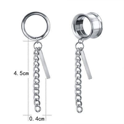 ZS 5-20mm dopuri pentru tunelul urechii din oțel inoxidabil 2 buc. Pandantive cu ciucuri în cruce, expansiune pentru urechi, bijuterii pentru piercing în corp pentru femei