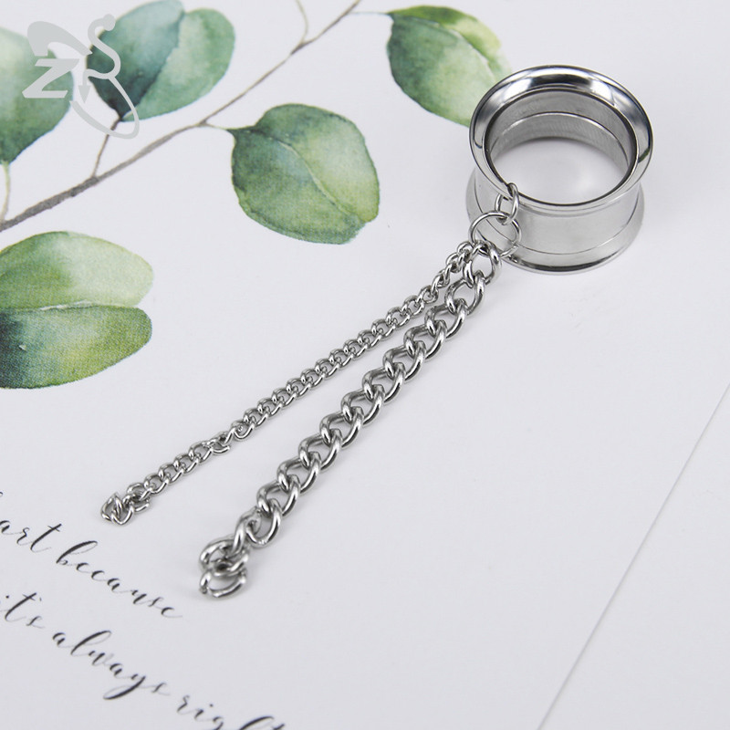 ZS 5-20mm dopuri pentru tunelul urechii din oțel inoxidabil 2 buc. Pandantive cu ciucuri în cruce, expansiune pentru urechi, bijuterii pentru piercing în corp pentru femei