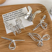 INS din aliaj de argint agrafă de păr crab geometrică agrafă de rechin pentru femei Accesorii de păr minimaliste cadou de petrecere pentru fete