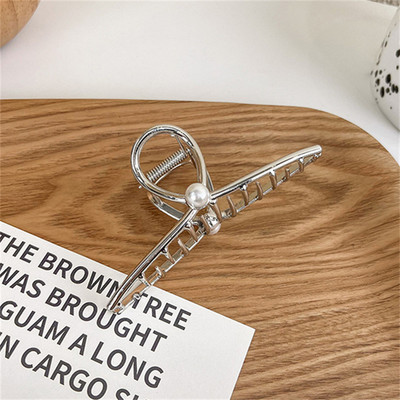 INS din aliaj de argint agrafă de păr crab geometrică agrafă de rechin pentru femei Accesorii de păr minimaliste cadou de petrecere pentru fete