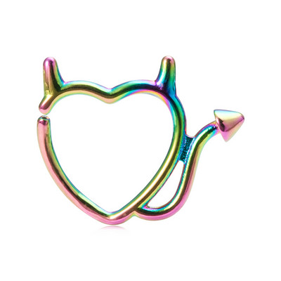 1PC Inimă Luna Alamă Zircon Inel pentru nas Cerc de cupru Daith Tragus Cartilaj Cercei Cercei Septum Piercing Bijuterii pentru femei