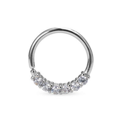 1PC Inimă Luna Alamă Zircon Inel pentru nas Cerc de cupru Daith Tragus Cartilaj Cercei Cercei Septum Piercing Bijuterii pentru femei