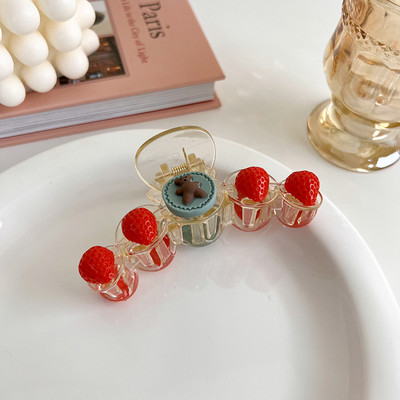 FFLACELL fete drăguț transparent roz piersic gheare de păr crab agrafă rășină accesorii de păr pentru femei