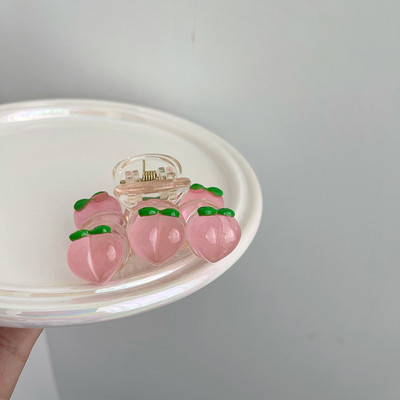 FFLACELL fete drăguț transparent roz piersic gheare de păr crab agrafă rășină accesorii de păr pentru femei
