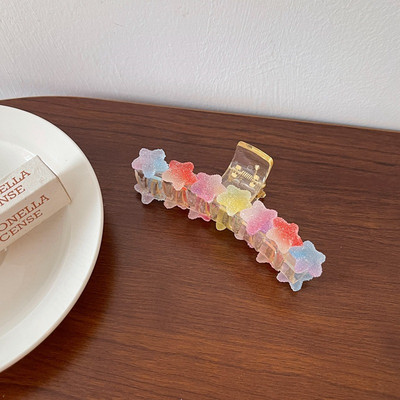 FFLACELL fete drăguț transparent roz piersic gheare de păr crab agrafă rășină accesorii de păr pentru femei