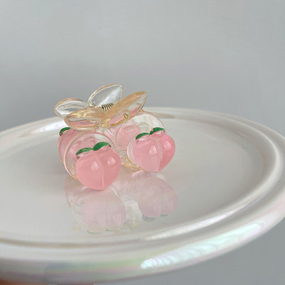 FFLACELL fete drăguț transparent roz piersic gheare de păr crab agrafă rășină accesorii de păr pentru femei