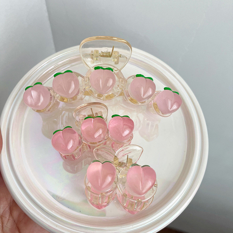 FFLACELL fete drăguț transparent roz piersic gheare de păr crab agrafă rășină accesorii de păr pentru femei