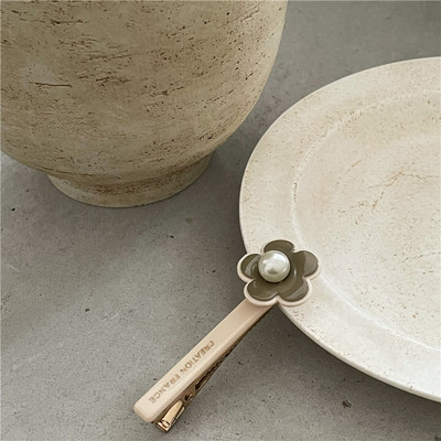 Nou temperament la modă, drăguț, acrilic, floare, ac de păr, perlat, roz, floare de rață, breton, accesorii de păr pentru femei