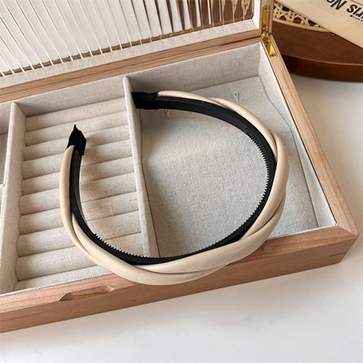 New Trend Piele Twist Bentiță pentru femei Retro PU împletit Bentita 2022 Vara Femeii Agrafe de păr