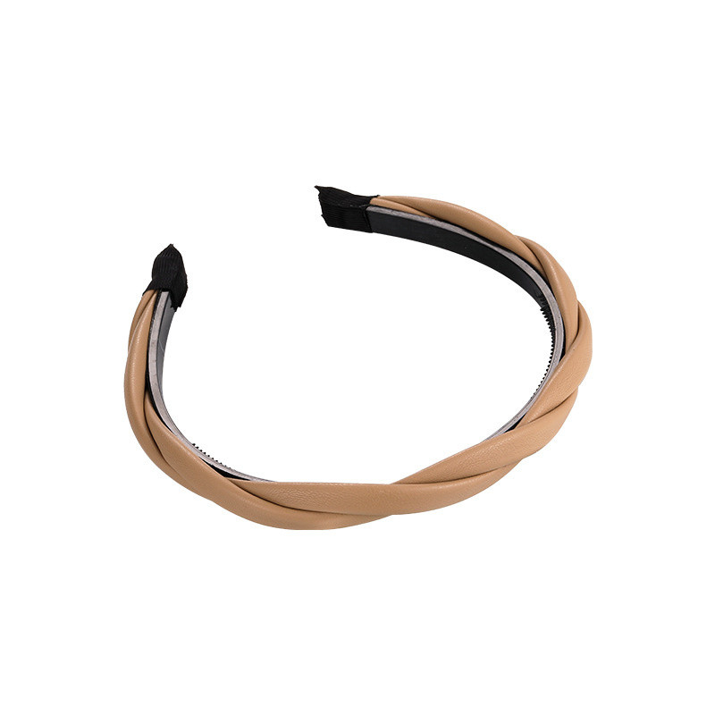 New Trend Piele Twist Bentiță pentru femei Retro PU împletit Bentita 2022 Vara Femeii Agrafe de păr