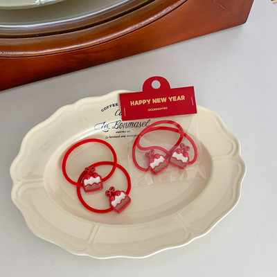 2 buc/lot Roșu drăguț ursuleț iepure frânghie de păr fetiță dulce acrilic iepuraș benzi elastice pentru păr de Anul Nou accesorii de păr toaletă