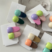 2 buc/lot agrafă drăguță din rășină pentru fetiță dulce agrafă de păr pentru copii, culoare bomboană, pătrat rotund, agrafe de păr, bijuterii de petrecere