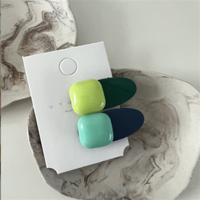 2 buc/lot agrafă drăguță din rășină pentru fetiță dulce agrafă de păr pentru copii, culoare bomboană, pătrat rotund, agrafe de păr, bijuterii de petrecere