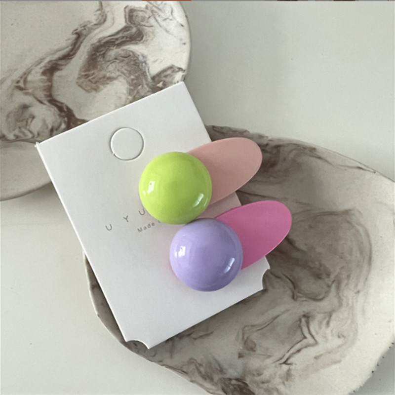 2 buc/lot agrafă drăguță din rășină pentru fetiță dulce agrafă de păr pentru copii, culoare bomboană, pătrat rotund, agrafe de păr, bijuterii de petrecere