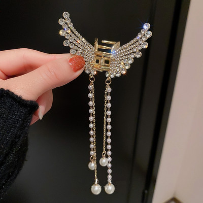 Nou stil chinezesc Cristal fluture ciucuri ac de păr femei accesorii de păr de lux perle pentru păr gheare accesorii pentru cap Agrafă de păr