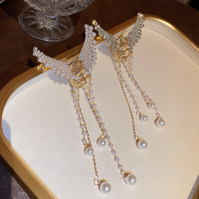 Nou stil chinezesc Cristal fluture ciucuri ac de păr femei accesorii de păr de lux perle pentru păr gheare accesorii pentru cap Agrafă de păr