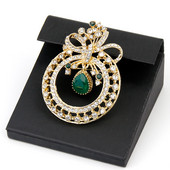 Sunspicems Ace de broșă cu flori pentru femei de culoare aurie cu stras complet Maroc, bijuterii etnice de nuntă, cadou arab Bijoux