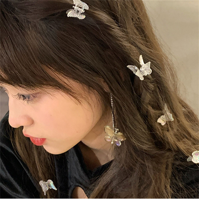 8 bucăți/lot agrafe de păr cu mini fluture de modă coreeană agrafe dulci pentru breton agrafe acrilice transparente accesorii pentru păr
