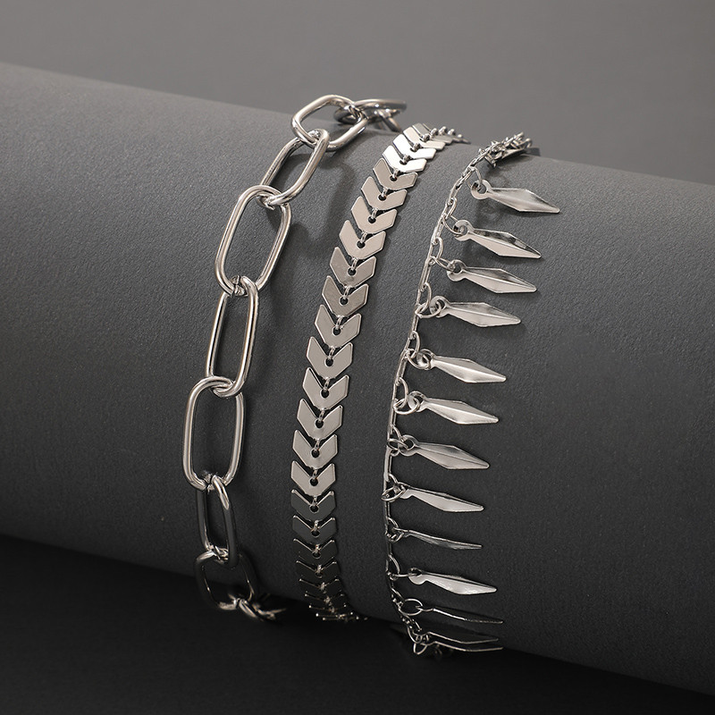 Tocona Inimă Boemă Fluture gleznă pentru femei Brelocuri ciucuri de culoare argintie aliaj de flori de metal lanț pentru picioare accesorii de bijuterii