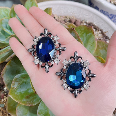 Sunspicems Lieli kristāla ziedi Sieviešu piespraudes piespraudes arābu stila rotaslietas Rhinestone Kaftāns Piespraudes brošas Kāzu kāzu bižu