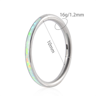 1 kom G23 titanium opal prsten za nos, prsten za uho, tragus, heliks, hrskavica, naušnica, zglobni segment, septum, kliker piercing 16 g