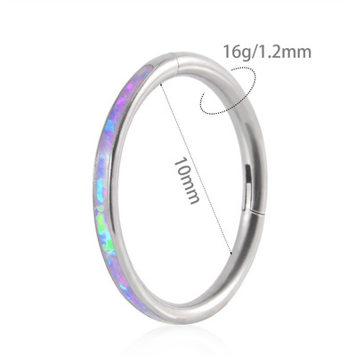 1 kom G23 titanium opal prsten za nos, prsten za uho, tragus, heliks, hrskavica, naušnica, zglobni segment, septum, kliker piercing 16 g