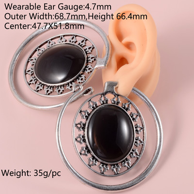 PERECHE Ureche Greutate Plug Fermecătoare Floare de Lotus Vintage Surya Hoop Moda Alamă Tribal Indian Spiral Cercei Piercing Bijuterii