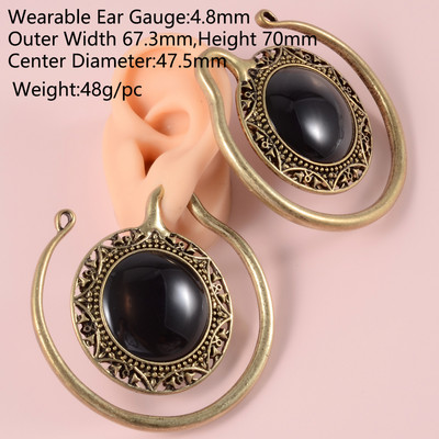 PERECHE Ureche Greutate Plug Fermecătoare Floare de Lotus Vintage Surya Hoop Moda Alamă Tribal Indian Spiral Cercei Piercing Bijuterii