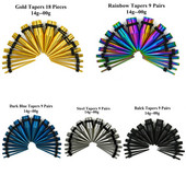 18 buc. Kit de întindere a urechii anodizate cu titan, expansor de calibre, Piercing simplu și dublu, dopuri pentru tunel de carne pentru ureche, bijuterii pentru corp