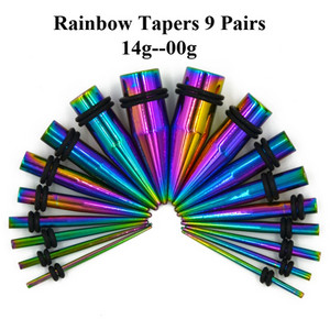 18 buc. Kit de întindere a urechii anodizate cu titan, expansor de calibre, Piercing simplu și dublu, dopuri pentru tunel de carne pentru ureche, bijuterii pentru corp