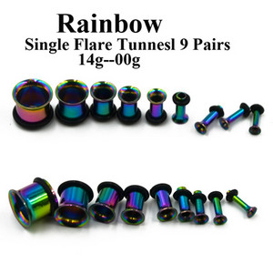 18 buc. Kit de întindere a urechii anodizate cu titan, expansor de calibre, Piercing simplu și dublu, dopuri pentru tunel de carne pentru ureche, bijuterii pentru corp