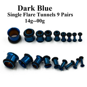 18 buc. Kit de întindere a urechii anodizate cu titan, expansor de calibre, Piercing simplu și dublu, dopuri pentru tunel de carne pentru ureche, bijuterii pentru corp