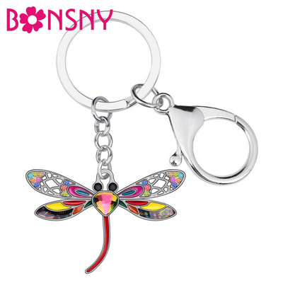 Bonsny Emaljas sakausējums Rhinestone Ziedu spāres Atslēgu piekariņi Gredzens Automašīna Soma Dekorācijas Atslēgu piekariņš Sievietēm Meitenēm Pusaudžiem šarms Dāvana
