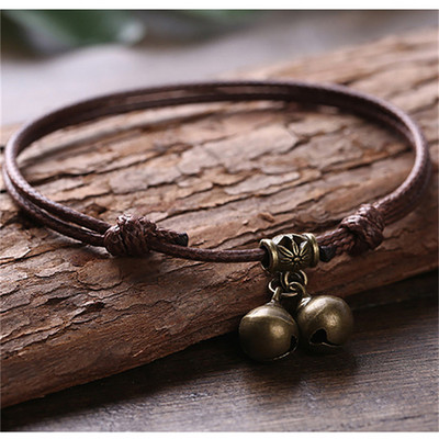 Brățară cu farmec cafea roșie și ceară neagră frânghie gleznă desculț sandale accesorii lanț pentru picioare bijuterii glezne pentru femei bărbați cadou