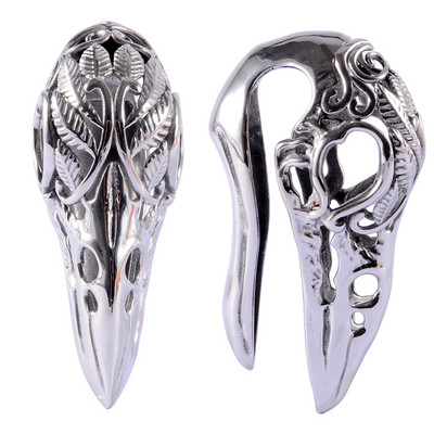 PERECHE din oțel chirurgical cap de pasăre urechi greutăți umerașe dopuri tunel bijuterii pentru corp noi sculptate urechi calibre Piercing expander targi