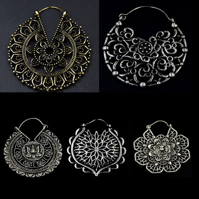 20g alamă cupru tribal indian spirală cercel picătură greutate floare fermecător ureche cerc bijuterii dangle ureche piercing stil