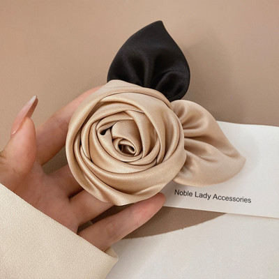 Agraf de păr cu trandafir elegant francez 2022, temperament de vară, gheare de păr retro, accesorii de păr pentru femei, agrafe de păr înalte cu coadă de cal