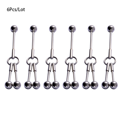 6 bucăți Opal Ball Ureche Cartilage Helix Barbells Piercing Stud Cercei Oreja Inel Industrial Barbell Inel Oțel Chirurgical Se poate Mișca