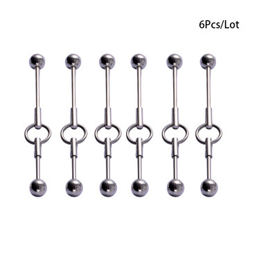 6 bucăți Opal Ball Ureche Cartilage Helix Barbells Piercing Stud Cercei Oreja Inel Industrial Barbell Inel Oțel Chirurgical Se poate Mișca