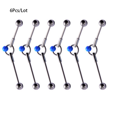 6 bucăți Opal Ball Ureche Cartilage Helix Barbells Piercing Stud Cercei Oreja Inel Industrial Barbell Inel Oțel Chirurgical Se poate Mișca