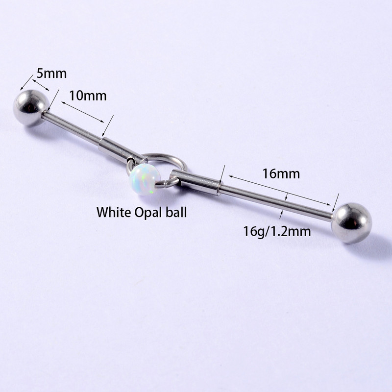 6 bucăți Opal Ball Ureche Cartilage Helix Barbells Piercing Stud Cercei Oreja Inel Industrial Barbell Inel Oțel Chirurgical Se poate Mișca