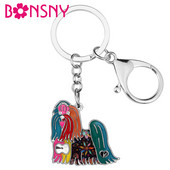 Μπρελόκ με μπρελόκ από κράμα Bonsny Μάλτας μπρελόκ για σκύλους Lovely Animal Pets Μπρελόκ Κοσμήματα για γυναίκες κορίτσια Τσάντα τσάντα αυτοκινήτου Γούρια Αξεσουάρ