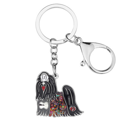 Μπρελόκ με μπρελόκ από κράμα Bonsny Μάλτας μπρελόκ για σκύλους Lovely Animal Pets Μπρελόκ Κοσμήματα για γυναίκες κορίτσια Τσάντα τσάντα αυτοκινήτου Γούρια Αξεσουάρ